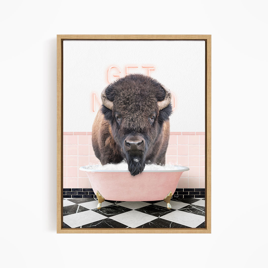 Bison in Pink Get Naked Bath