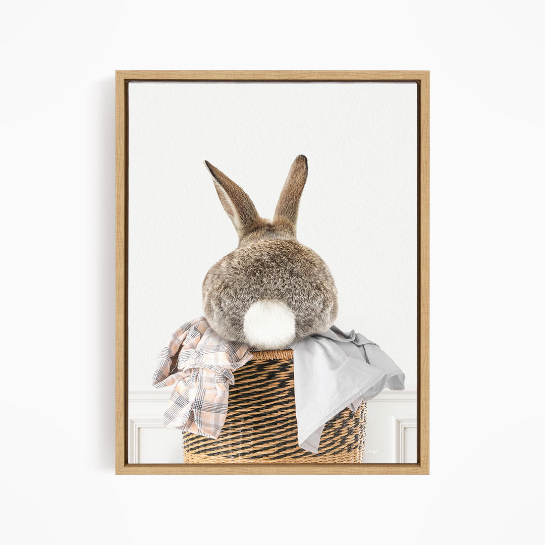 Bunnytail in Laundry Basket - Simple White Wall