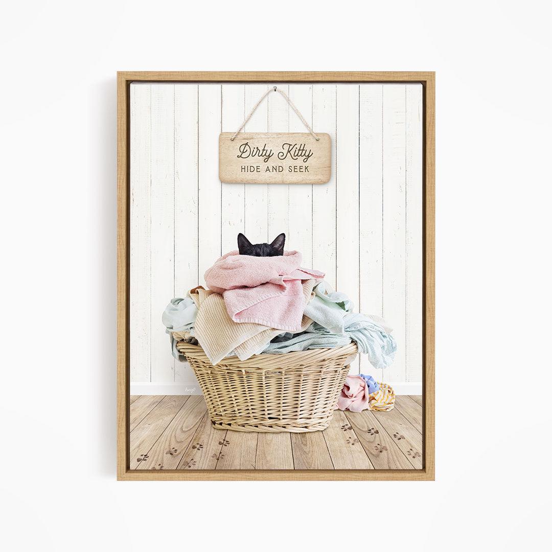 Dirty Kitty Laundry Hide and Seek - Farmhouse Floor
