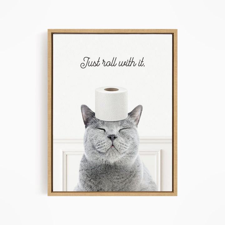 Cat "Just roll with it" - Bathroom Simple White