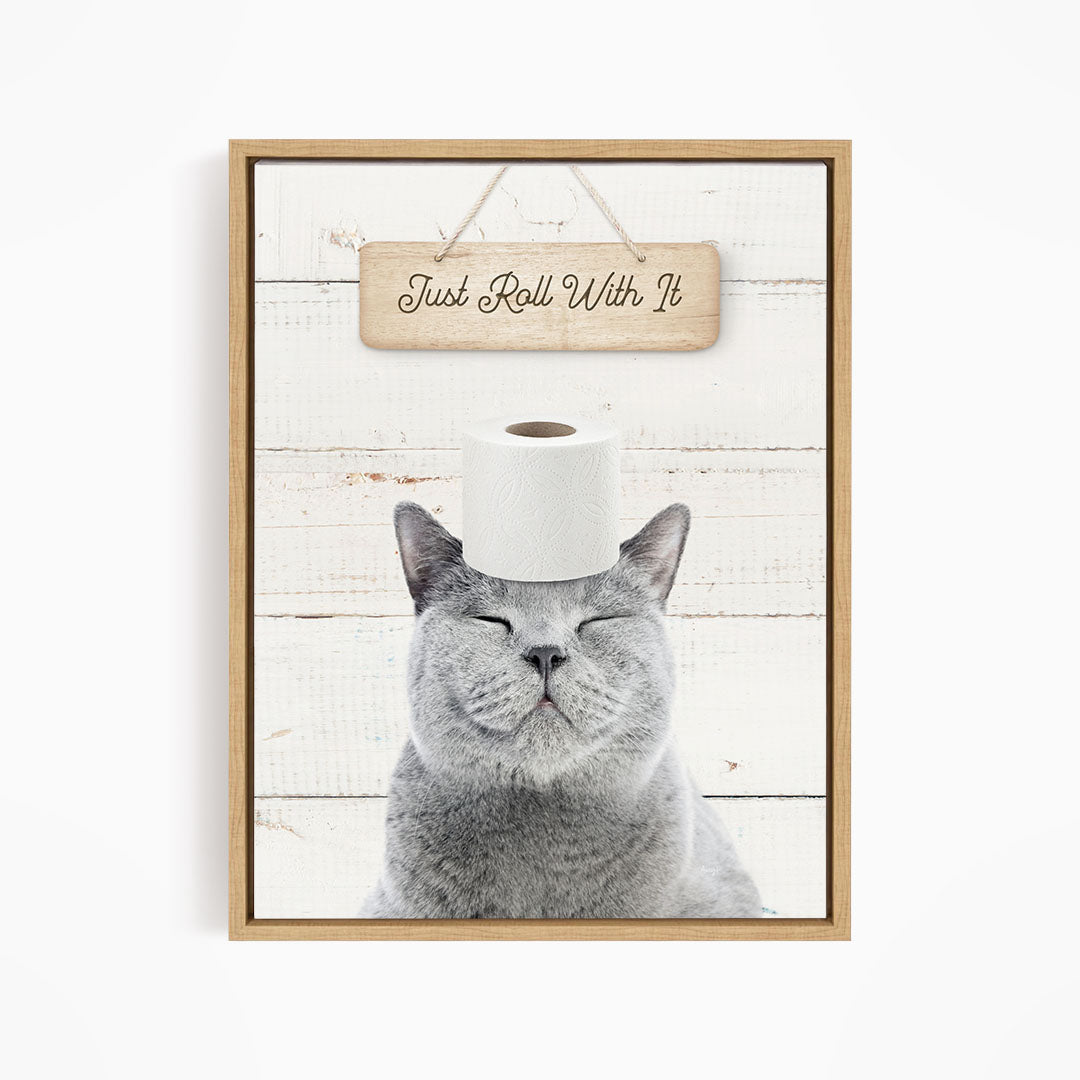 Cat "Just roll with it" - Bathroom Shiplap