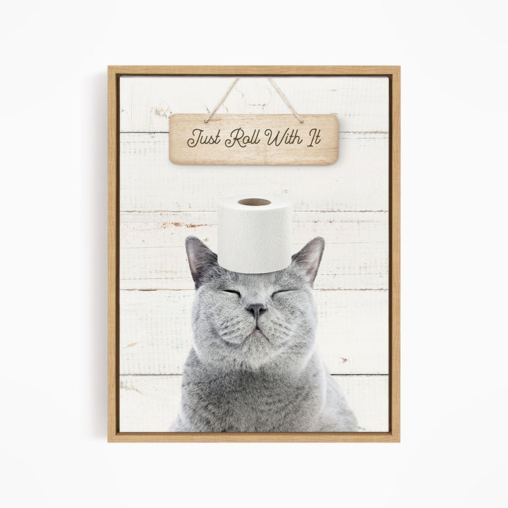 Cat "Just roll with it" - Bathroom Shiplap