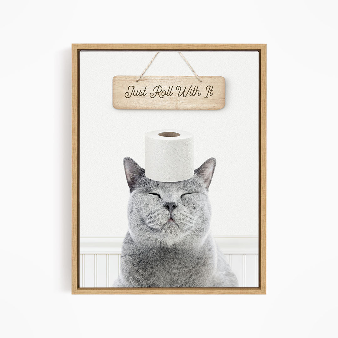 Cat "Just roll with it" - Bathroom Cottage White