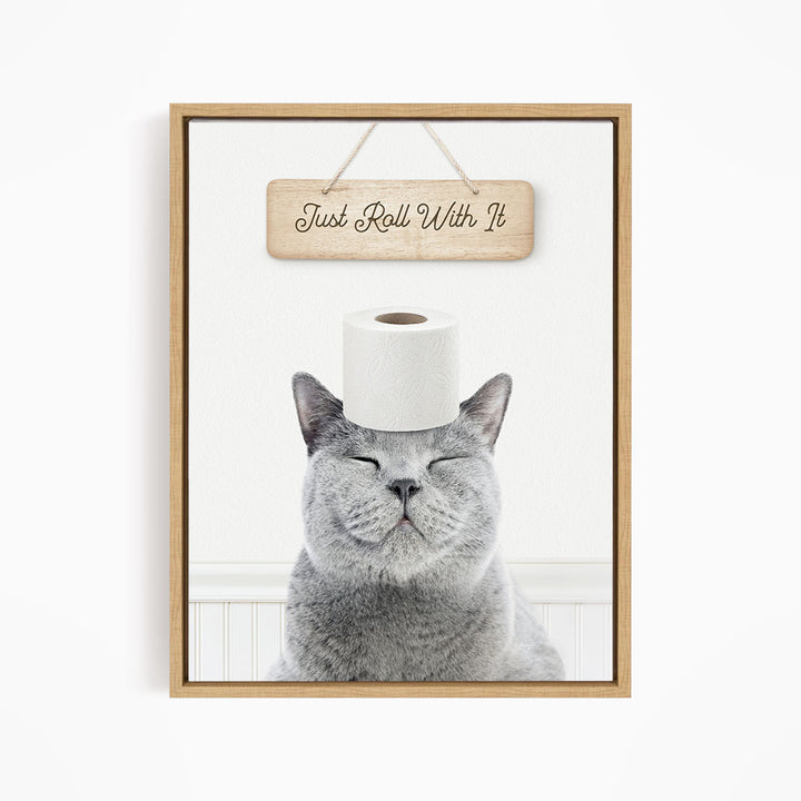 Cat "Just roll with it" - Bathroom Cottage White
