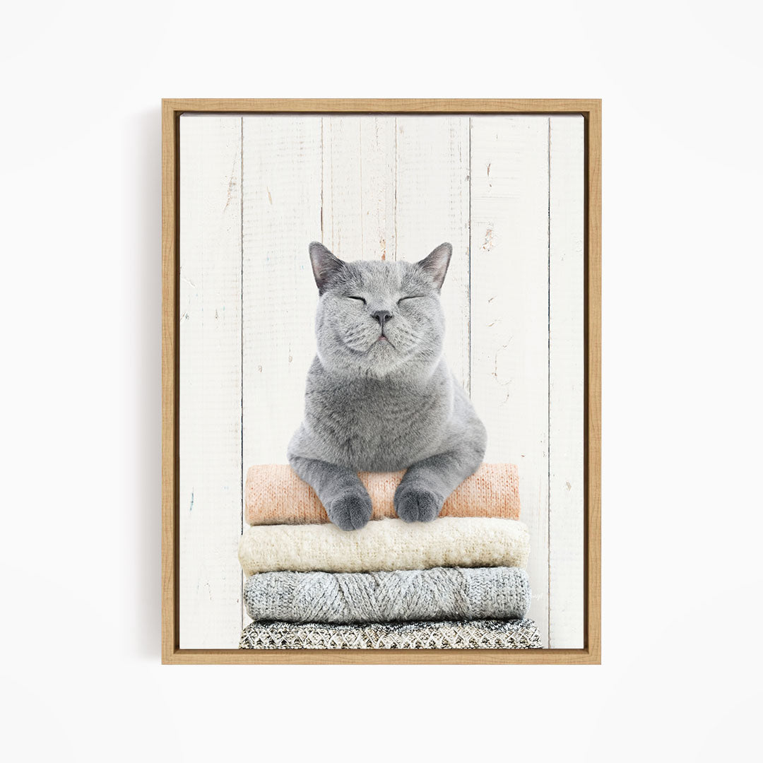 Cat on Sweaters - Farmhouse Wall