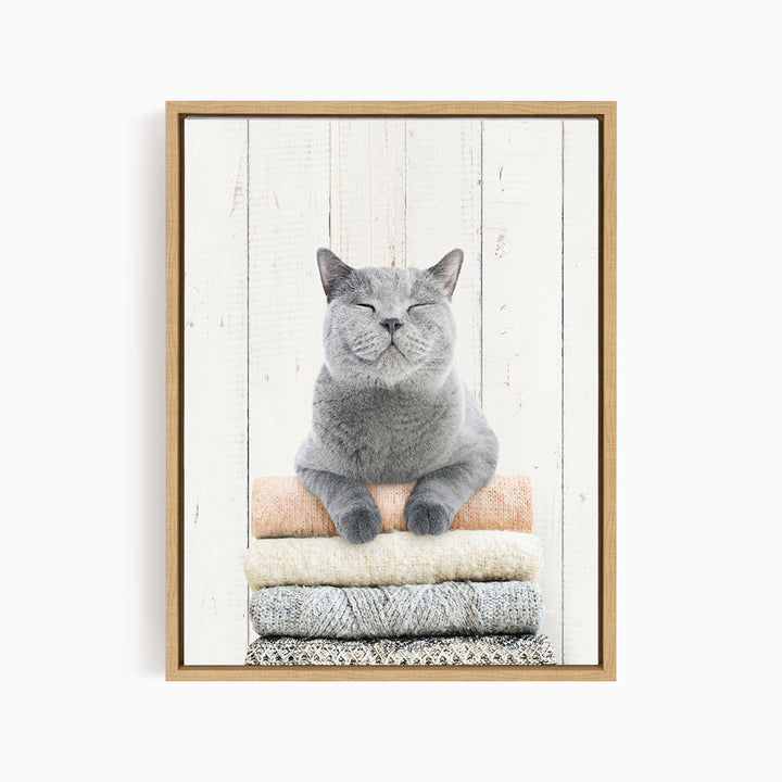 Cat on Sweaters - Farmhouse Wall