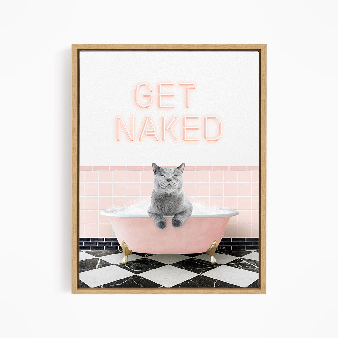 Cat in Pink Get Naked Bath