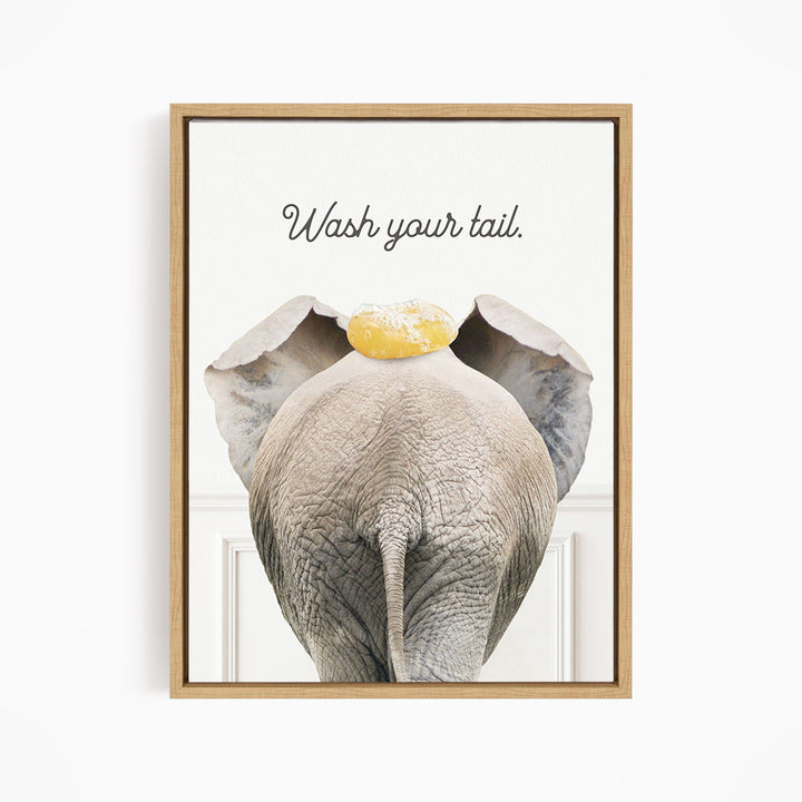 Elephant "Wash yer tail" - Bathroom Simple White
