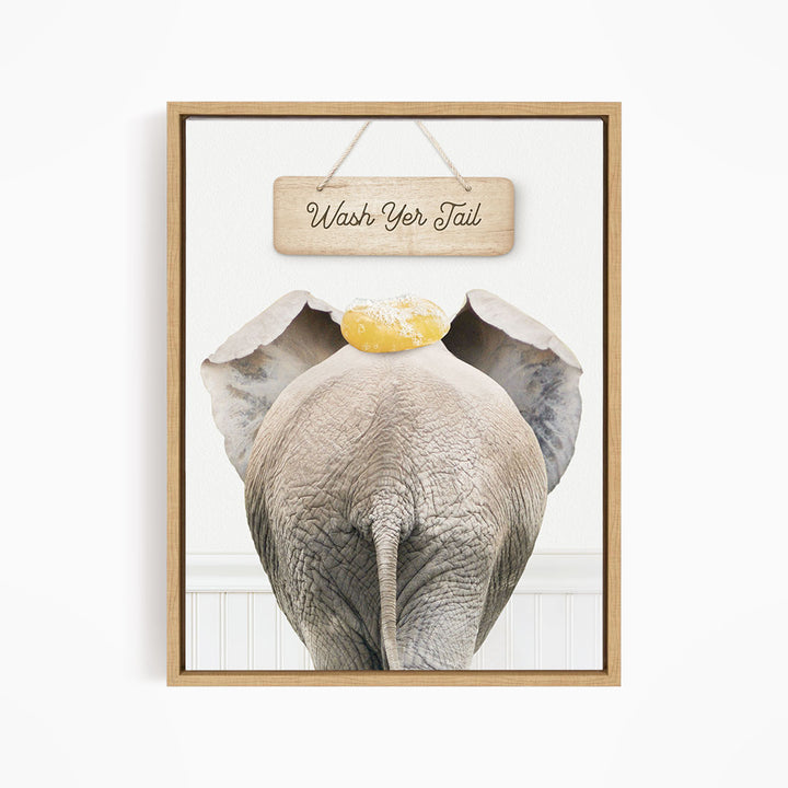 Elephant "Wash yer tail" - Bathroom Cottage White