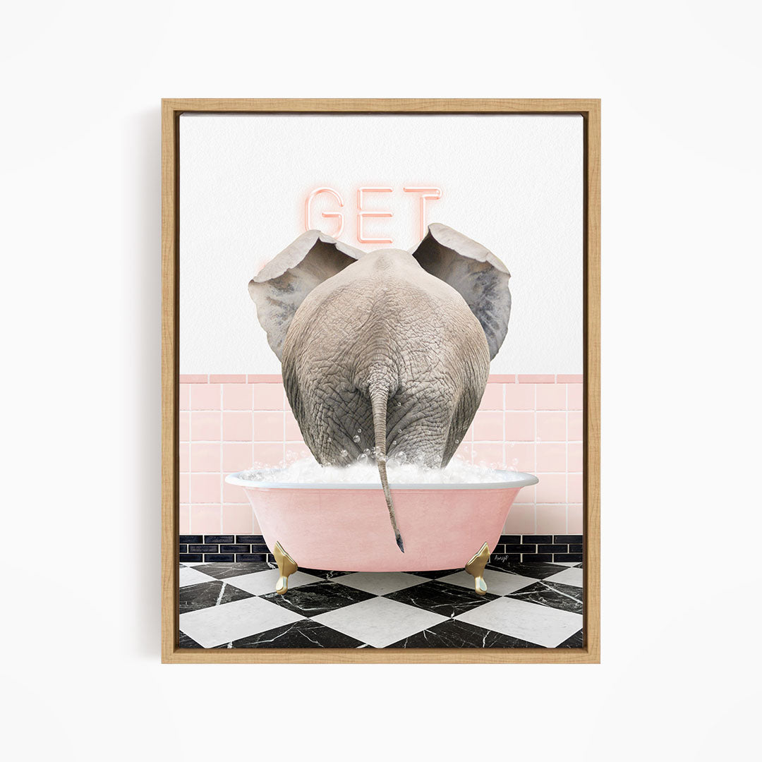 Elephant Back in Pink Get Naked Bath