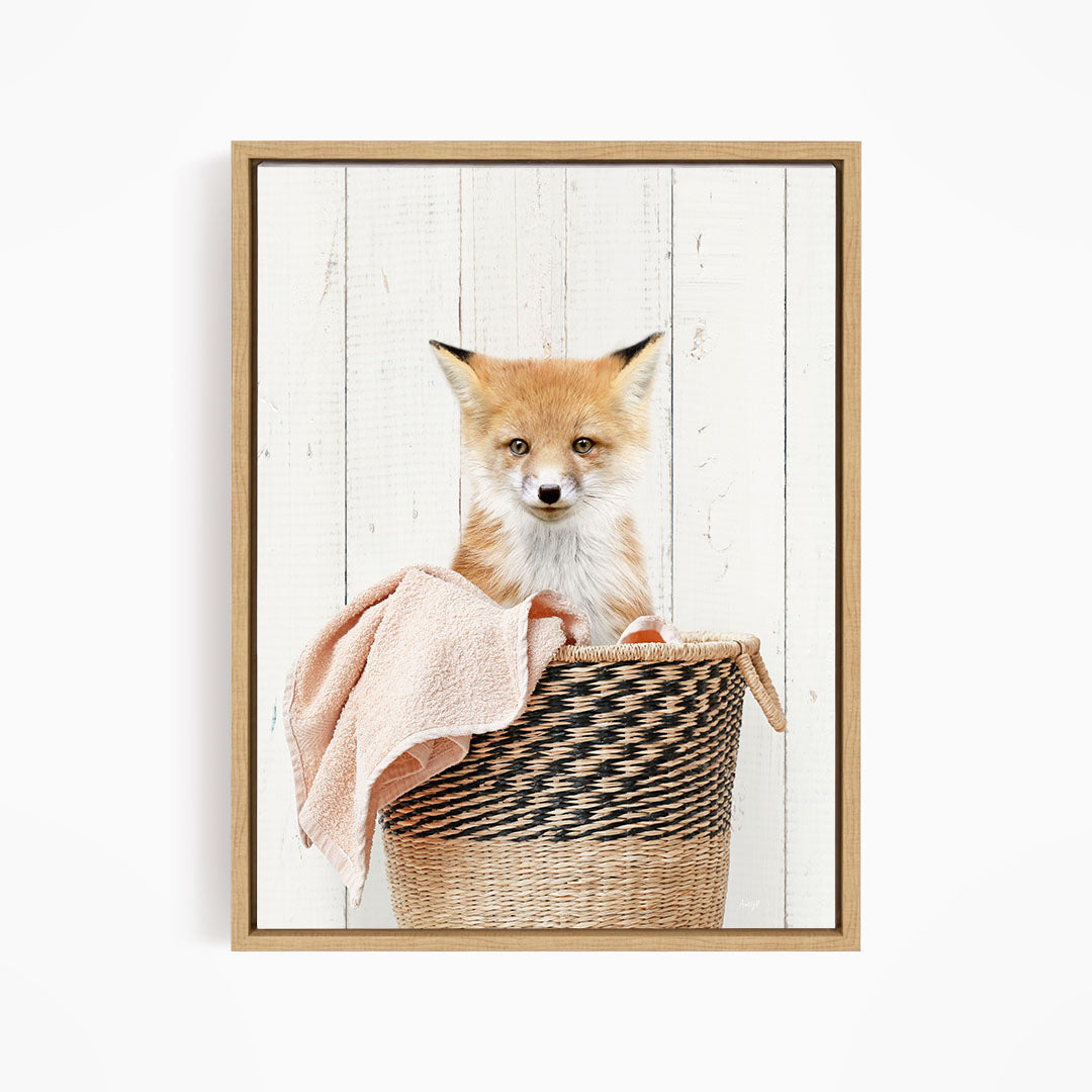 Fox in Laundry Basket - Farmhouse Wall