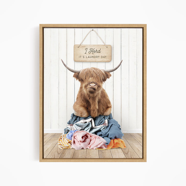 Highland Cow I Herd It's Laundry Day - Farmhouse Floor
