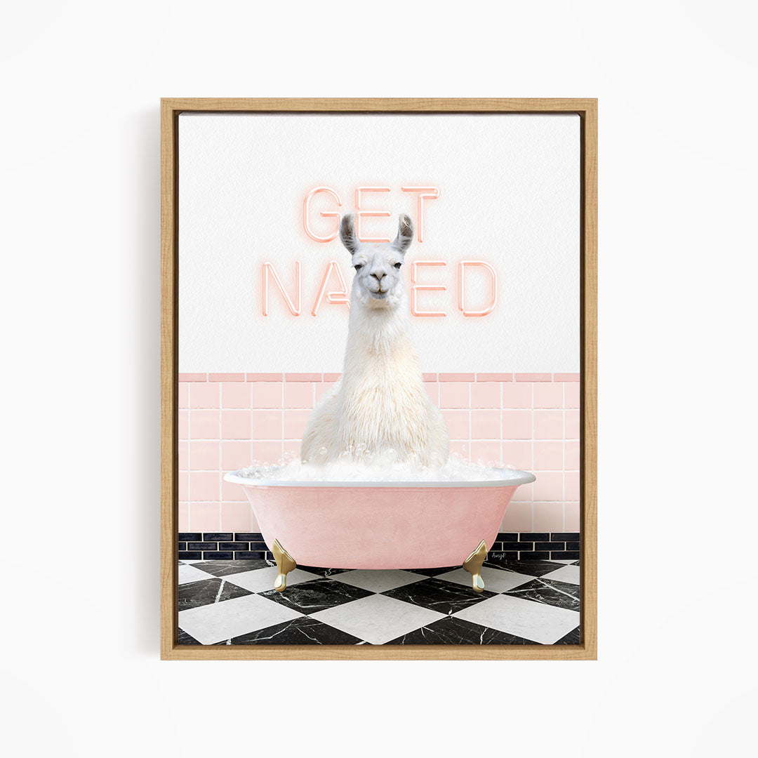 Llama in Pink Get Naked Bath