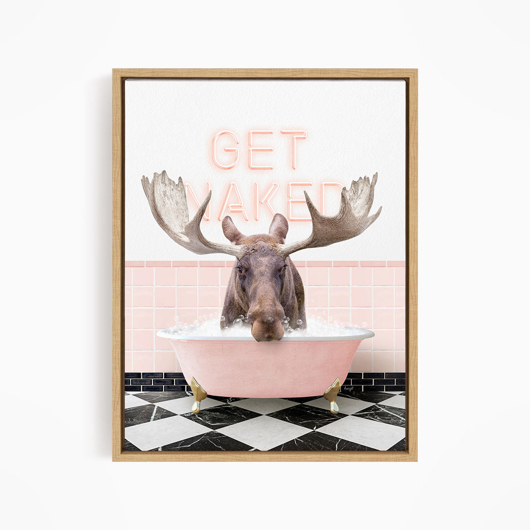 Moose in Pink Get Naked Bath