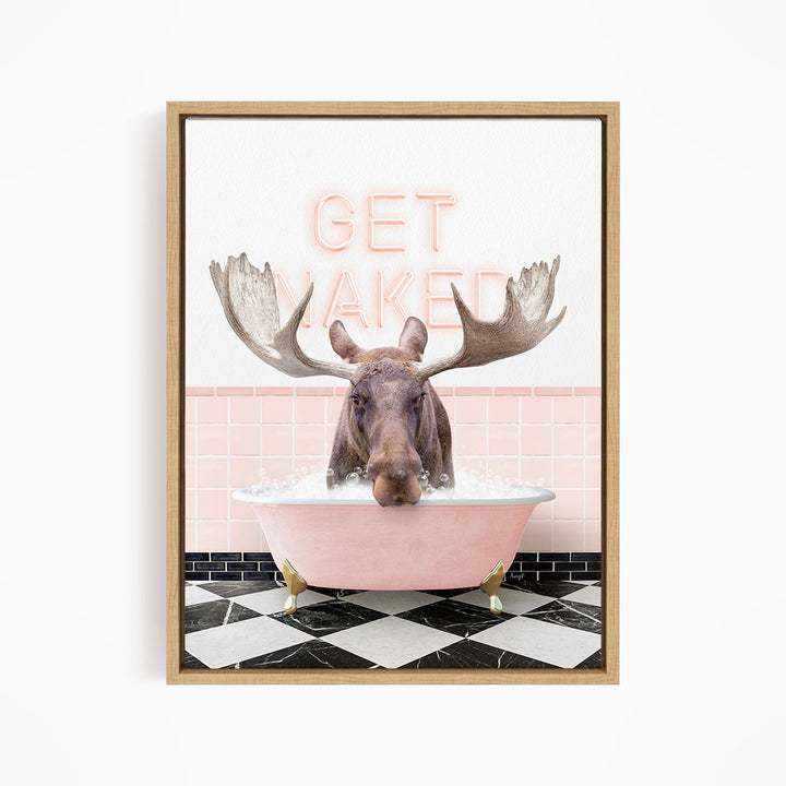 Moose in Pink Get Naked Bath