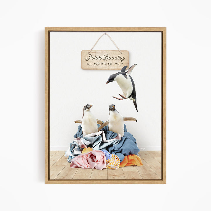 Penguins in Clothes Pile - Scandi Floor