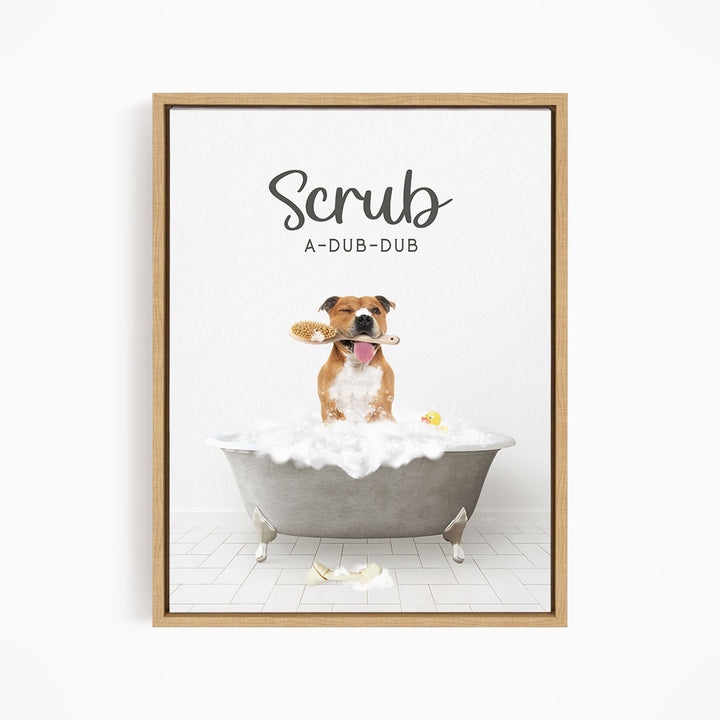 Pitbull Scrub A-Dub-Dub in Simple Gray Bath