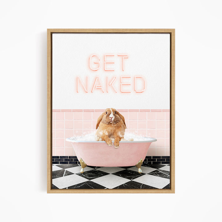 Pudgy Bunny in Pink Get Naked Bath