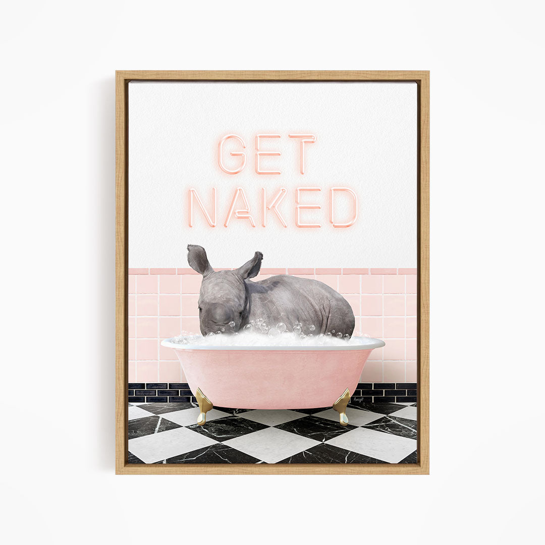 Baby Rhino in Pink Get Naked Bath