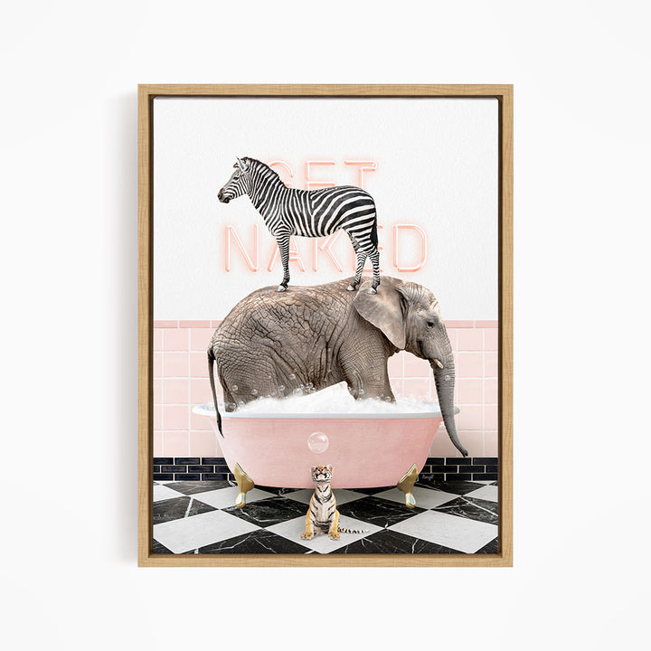 Safari Animals in Pink Get Naked Bath