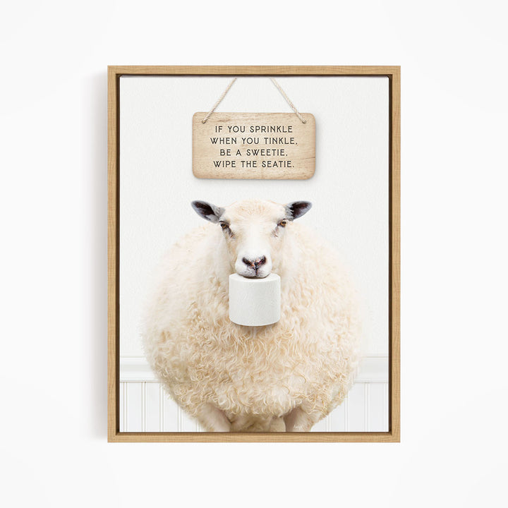 Sheep "If you sprinkle when you tinkle..." - Bathroom Cottage White