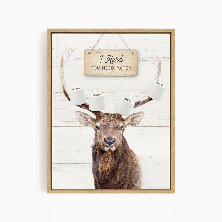 Deer Toilet Paper I Herd You Need Paper - Bathroom Shiplap