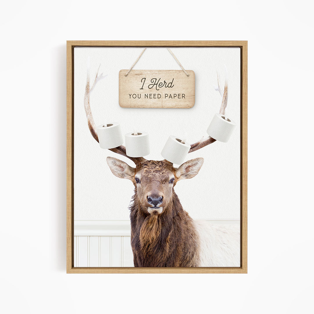 Stag I Herd You Need Paper - Bathroom Cottage White