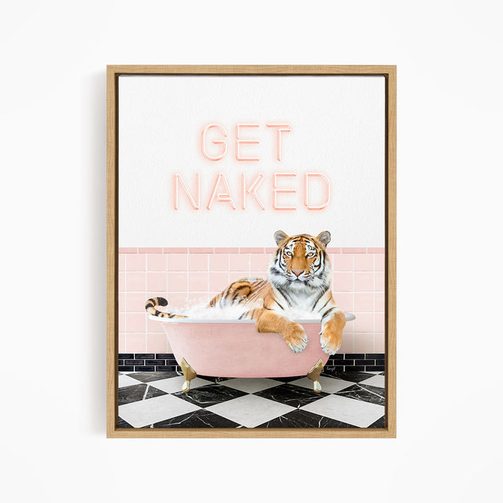 Tiger in Pink Get Naked Bath