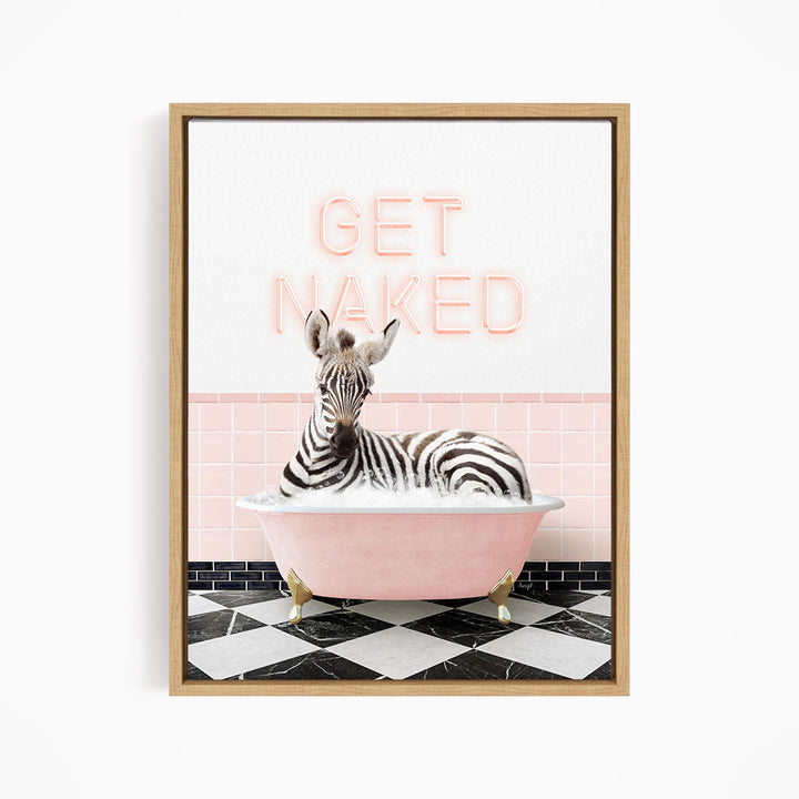 Baby Zebra in Pink Get Naked Bath