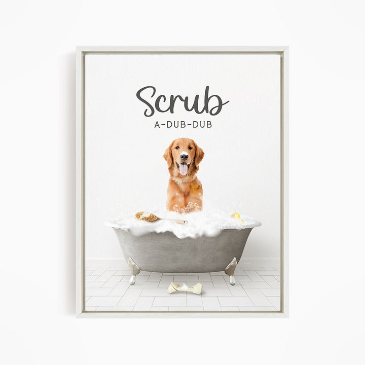 Amber Retriever Scrub A-Dub-Dub in Simple Gray Bath