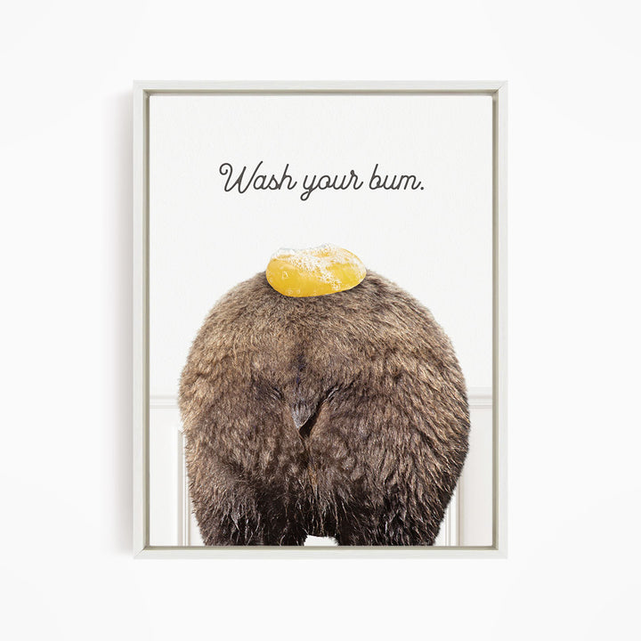Bear "Wash yer bum" - Bathroom Simple White