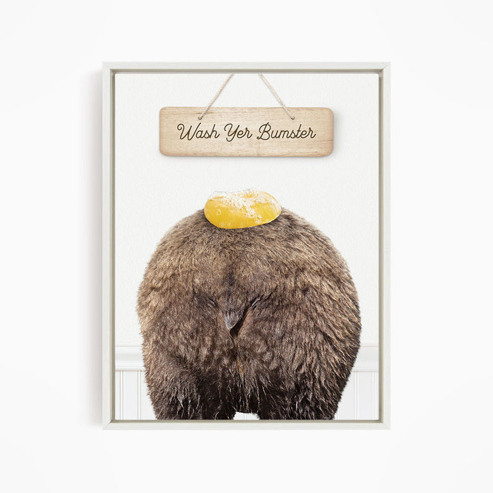 Bear "Wash yer bum" - Bathroom Cottage White