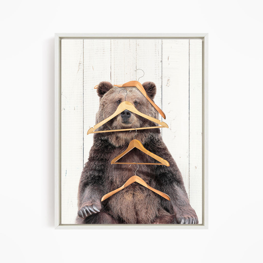 Bear with Clothes Hangers - Farmhouse Wall
