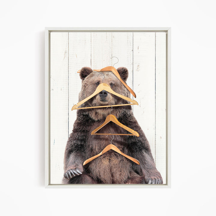 Bear with Clothes Hangers - Farmhouse Wall