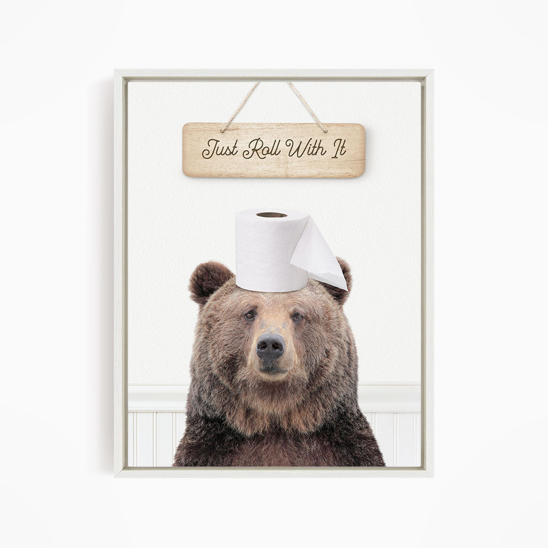 Bear "Just roll with it" - Bathroom Cottage White