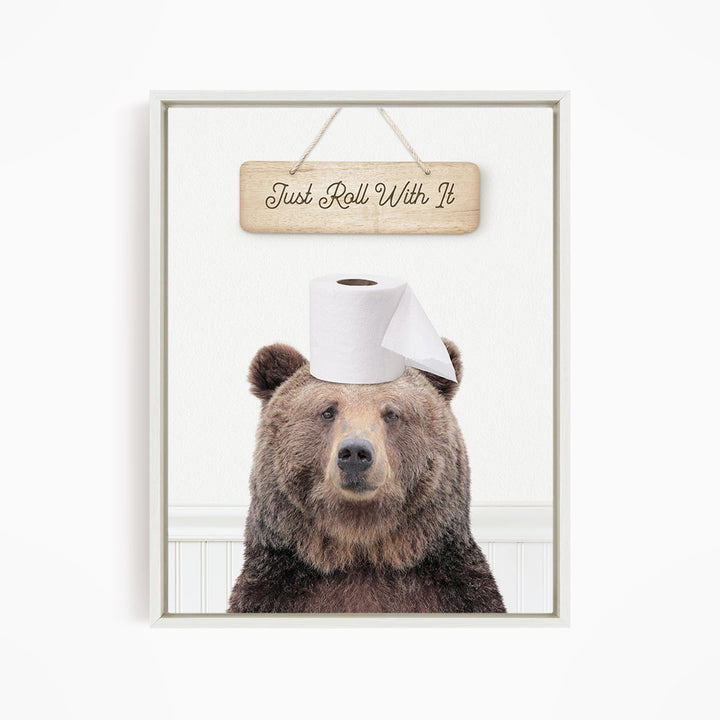 Bear "Just roll with it" - Bathroom Cottage White