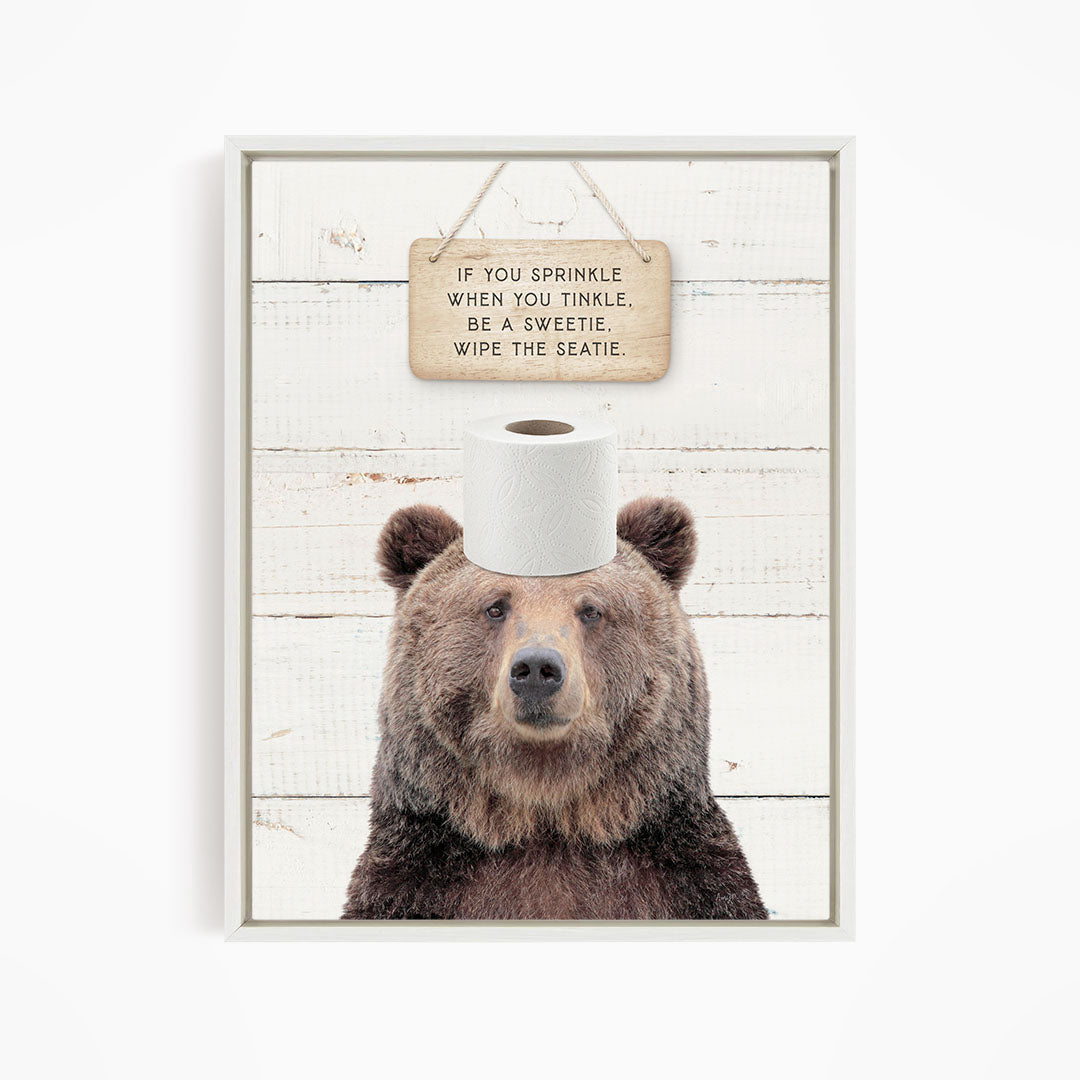 Bear "If you sprinkle when you tinkle..." - Bathroom Shiplap