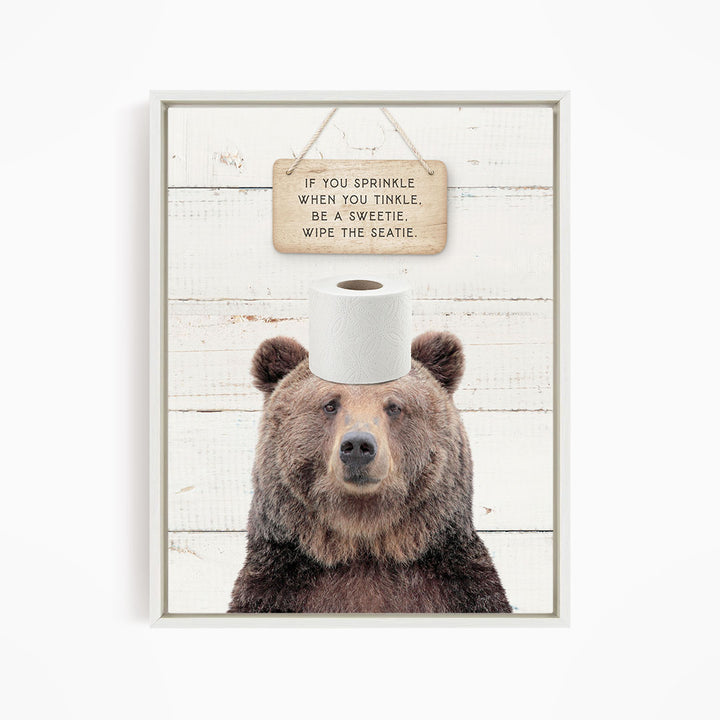 Bear "If you sprinkle when you tinkle..." - Bathroom Shiplap