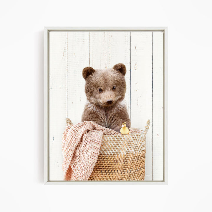 Bear Cub in Laundry Basket - Farmhouse Wall