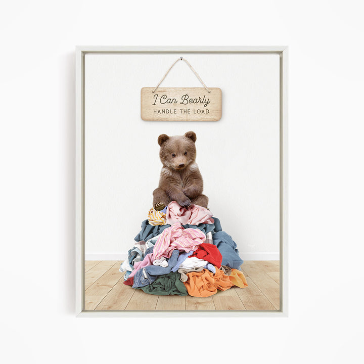 Bear Cub Sitting On Clothes Pile - Scandi Floor