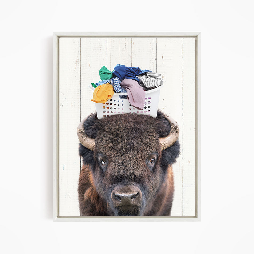 Bison with Laundry Basket - Farmhouse Wall