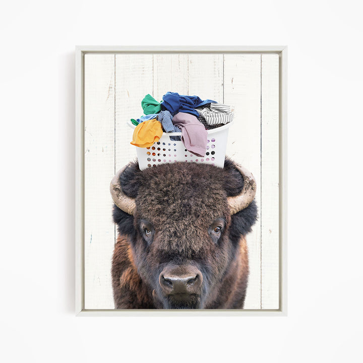 Bison with Laundry Basket - Farmhouse Wall