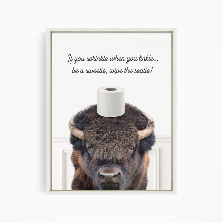 Bison "If you sprinkle when you tinkle..." - Bathroom Simple White