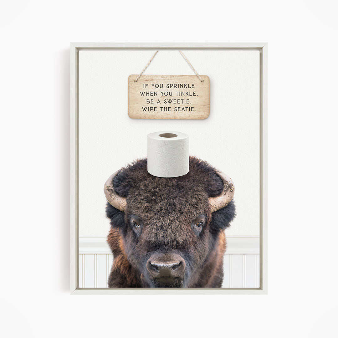 Bison "If you sprinkle when you tinkle..." - Bathroom Cottage White