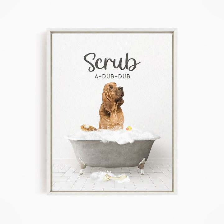 Bloodhound Scrub A-Dub-Dub in Simple Gray Bath