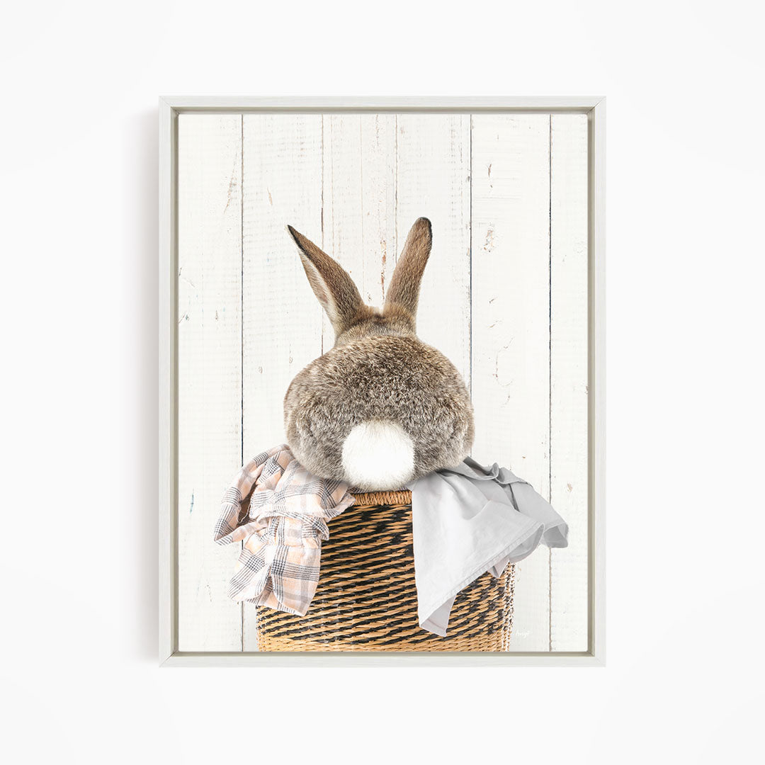 Bunnytail in Laundry Basket - Farmhouse Wall