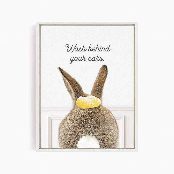 Bunny "Wash behind yer ears" - Bathroom Simple White