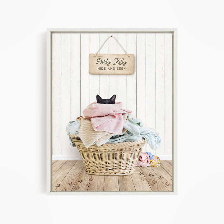 Dirty Kitty Laundry Hide and Seek - Farmhouse Floor