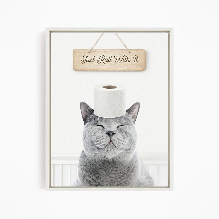 Cat "Just roll with it" - Bathroom Cottage White