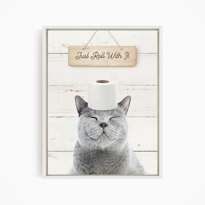 Cat "Just roll with it" - Bathroom Shiplap